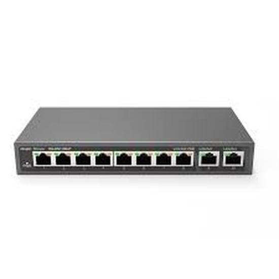 Switch RUIJIE-REYEE RG-ES110D-P, 10/100/1000 Mbps, 8xPoE, 10-port, crni