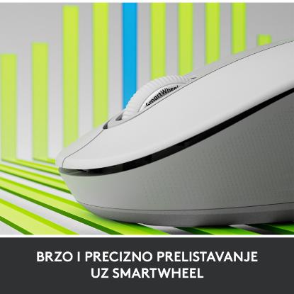 Miška LOGITECH M650 L, za ljevake, bežični, optički, 4000dpi, USB, BT, beli