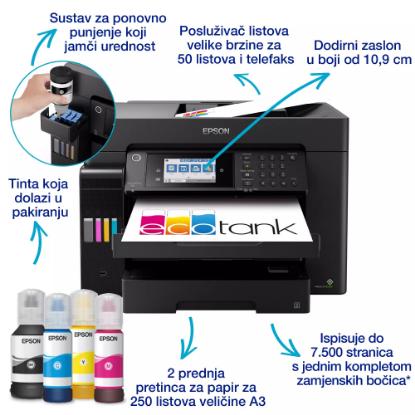 Multifunkcijski Tiskalnik EPSON ITS L15160, Tiskalnik/scanner/copy/fax, Eco Tank, A3, 4800 dpi, USB, LAN, WiFi
