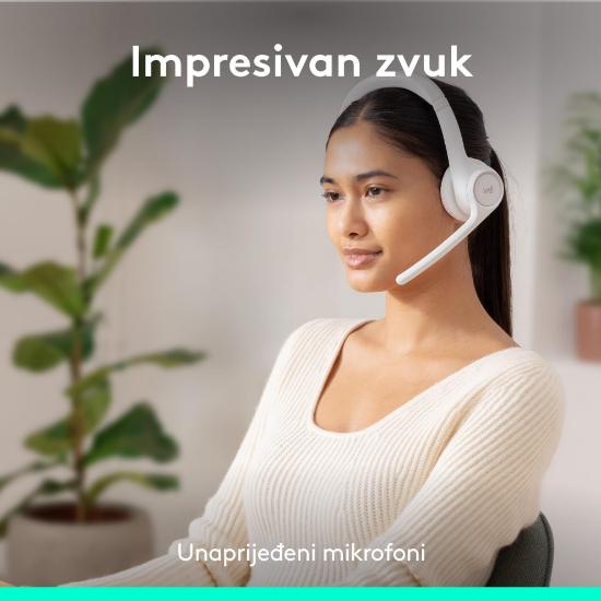 Slušalice LOGITECH Zone 300, bežične, BT, bijele