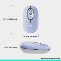 Miška LOGITECH POP, optički, bežični, USB, BT, 1000dpi, lila-beli