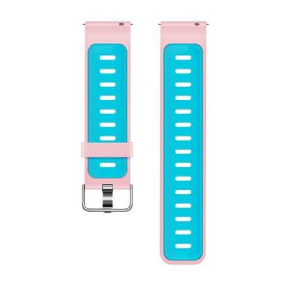 Zamjenski remen BELINE Double Color Silicone 20mm, rozo-plavi