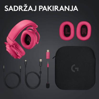 Slušalice LOGITECH G PRO X 2 Lightspeed, 7.1, bežične, roze