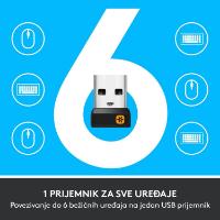 Tipkovnica + miška LOGITECH MK850 Wireless Desktop, brezžična, črna, Unifying receiver USB