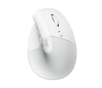 Miška LOGITECH Lift za Mac, ergonomski, bežični, beli