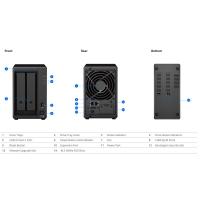 NAS server SYNOLOGY DiskStation DS723+, 2-bay All-in-1 NAS server, 2.5"/3.5" HDD/SSD podrška, Hot Swappable HDD, Wake on LAN/WAN, 2GB, 2×G-LAN, USB3.2 Gen 1/eSATA