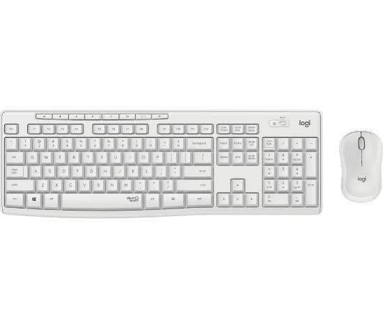 Tipkovnica + miška LOGITECH MK295 Silent Wireless Combo, brezžična, bela, USB