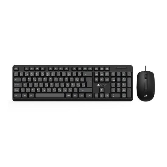 Tipkovnica + miška OCTIO KM101U, črni, USB