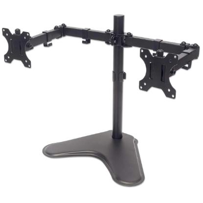 Stalak za monitor MANHATTAN 461559 , za dva monitora, stolni, 13" do 32", crni