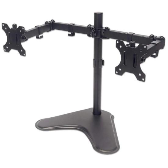Stalak za monitor MANHATTAN 461559 , za dva monitora, stolni, 13" do 32", crni