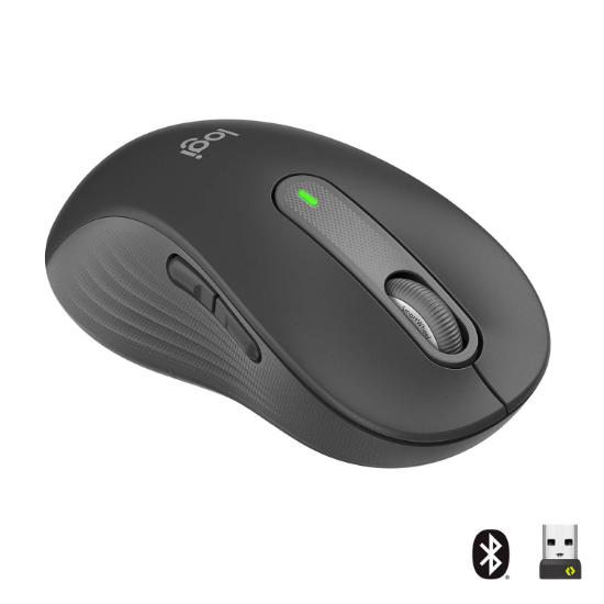 Miška LOGITECH M650 L, za ljevake, bežični, optički, 4000dpi, USB, BT, črni