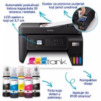 Multifunkcijski Tiskalnik EPSON EcoTank L5310, Tiskalnik/scanner/copy/fax, 5760 dpi, USB, LAN, WiFi, črni