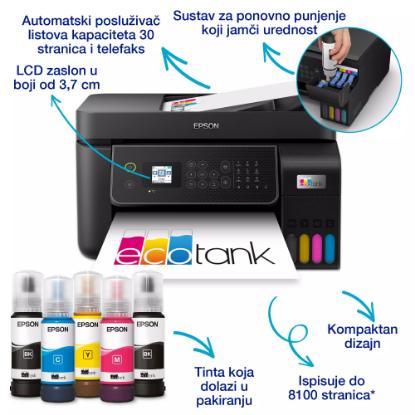 Multifunkcijski Tiskalnik EPSON EcoTank L5310, Tiskalnik/scanner/copy/fax, 5760 dpi, USB, LAN, WiFi, črni