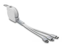 Kabel DELOCK 3-u-1, USB-C na Apple iPhone Lightning / USB Micro-B / USB-C