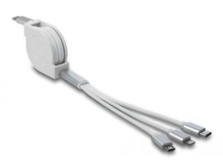 Kabel DELOCK 3-u-1, USB-C na Apple iPhone Lightning / USB Micro-B / USB-C