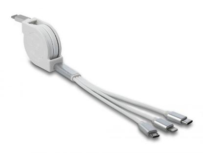 Kabel DELOCK 3-u-1, USB-C na Apple iPhone Lightning / USB Micro-B / USB-C