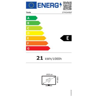 Monitor 27" TESLA 27MC645GF, FHD, IPS, 75Hz, 6ms, 300cd/m2, zvočnici, sivi