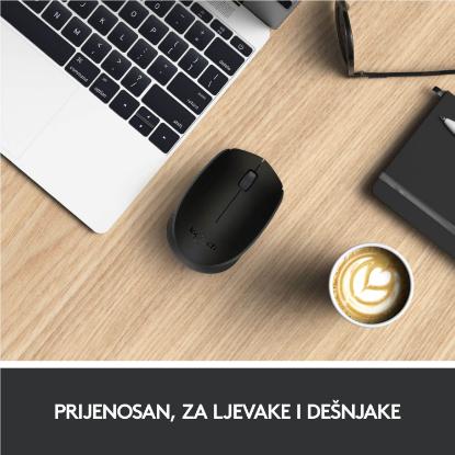 Miška LOGITECH B170, optički, 1000dpi, bežični, črni, USB