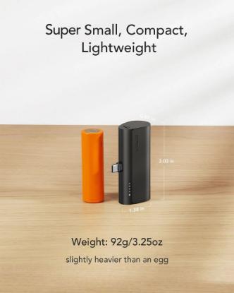 Mobilni USB punjač VEGER PlugON-C, 5000 mAh, USB-C, crni