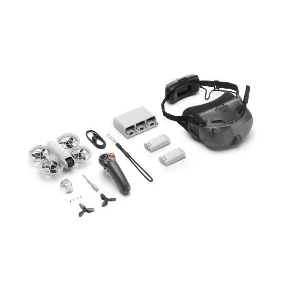 Dron DJI Neo Motion Fly More Combo, 4K kamera, 1-axis gimbal, vrijeme leta do 18 min, DJI Motion 3 daljinski upravljač, DJI Goggles 3, bijeli