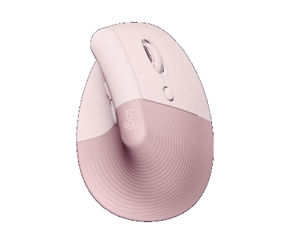 Miška LOGITECH Lift, optički, ergonomski, bežični, USB, rozi