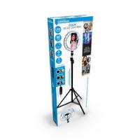 Stativ GRUNDIG Selfie Ring Light on Tripod, sa svjetlosnim prstenom, 80 LED dioda, do 210cm, crni