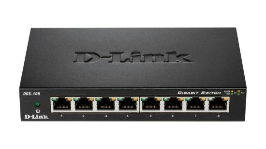 Switch D-LINK DGS-108, Gigabit Switch, 10/100/1000 Mbps, metalno kućište, 8-port