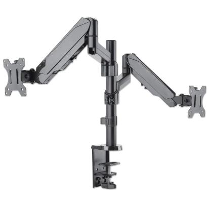 Stalak za monitor MANHATTAN 461597, za dva monitora, stolni, 17" do 32", crni
