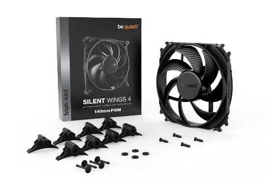Ventilator BE QUIET Silent Wings 4, 140mm, 1100 okr/min, PWM, črni