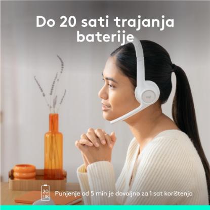 Slušalice LOGITECH Zone 300, bežične, BT, bijele