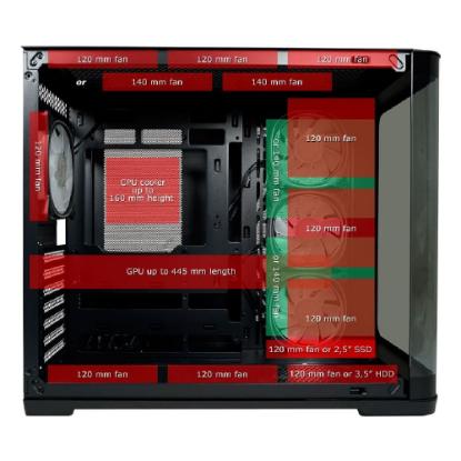 Ohišje LC POWER 8001B Pro-Storm Dark, MIDI, ATX, bez napajalnika, črno