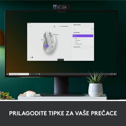 Miška LOGITECH M650, bežični, optički, 4000dpi, USB, BT, beli
