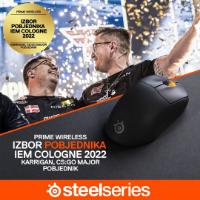 Miška STEELSERIES Prime Wireless Gaming Mouse, bežični, optički, RGB, 18000 CPI, mat črni, USB