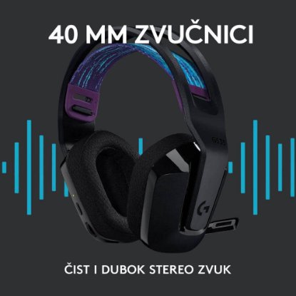Slušalice LOGITECH Gaming G535 Lightspeed, bežične, crne