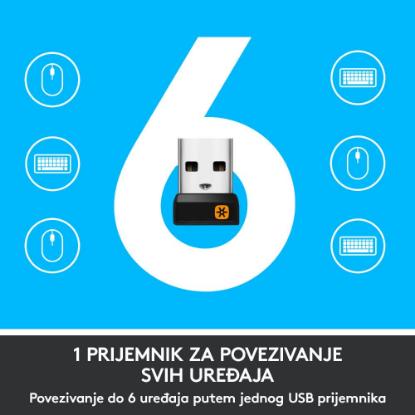 Miška LOGITECH M705, laserski, bežični, Unifying receiver USB, sivi