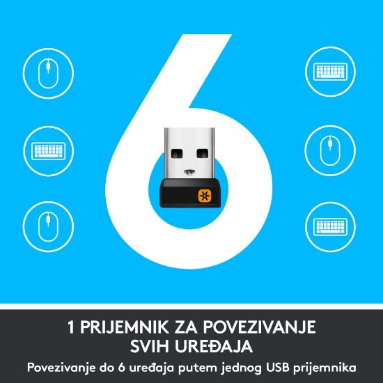 Miška LOGITECH M705, laserski, bežični, Unifying receiver USB, sivi
