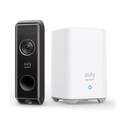 Pametno bežično zvono ANKER Eufy E8213G11, 2K, 2 leće, WiFi, baterijsko, crno, s baznom stanicom