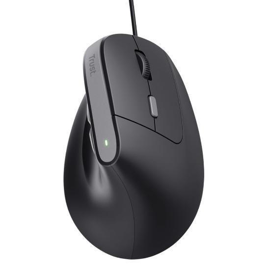 Miška TRUST Bayo II Ergonomic, optički, 2400dpi, črni