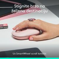 Miška LOGITECH POP, optički, bežični, USB, BT, 1000dpi, rozi