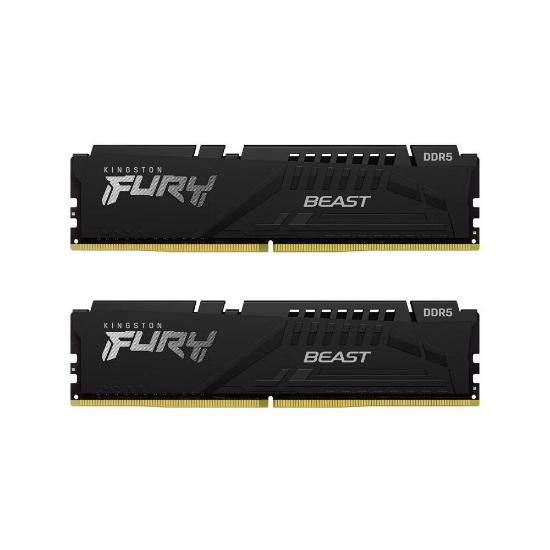 RAM pomnilnik PC-54400, 32GB, KINGSTON Fury Beast Black KF568C34BBK2-32, XMP, DDR5 6800MHz, kit 2x16GB