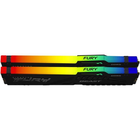 RAM pomnilnik PC-44800, 32GB, KINGSTON Fury Beast KF556C40BBAK2-32 RGB, DDR5 5600MHz, kit 2x16GB