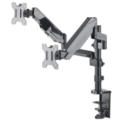 Stalak za monitor MANHATTAN 461597, za dva monitora, stolni, 17" do 32", crni