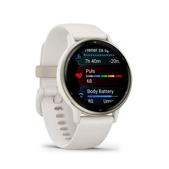 Pametni sat GARMIN Vivoactive 5, senzor otkucaja, GPS, zlatni/bijeli remen