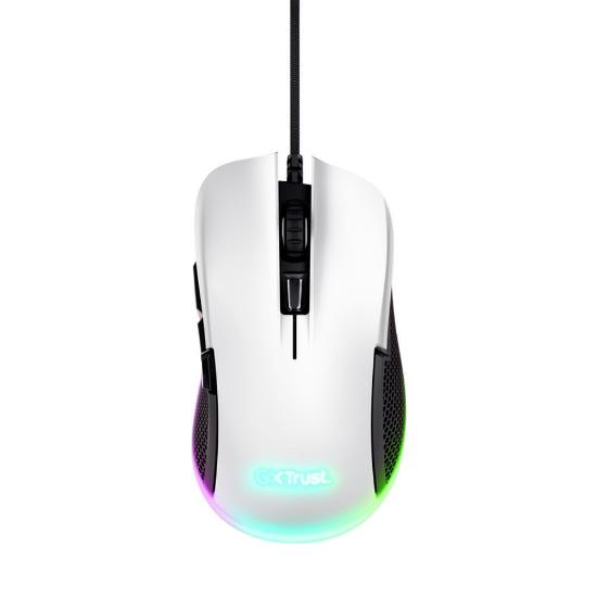 Miška TRUST GXT 922W Ybar Eco, RGB, optički, 7200dpi, beli