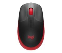 Miška LOGITECH M190, optički, bežični, 1000dpi, crno-rdeči