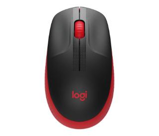 Miška LOGITECH M190, optički, bežični, 1000dpi, crno-rdeči