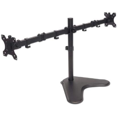 Stalak za monitor MANHATTAN 461559 , za dva monitora, stolni, 13" do 32", crni