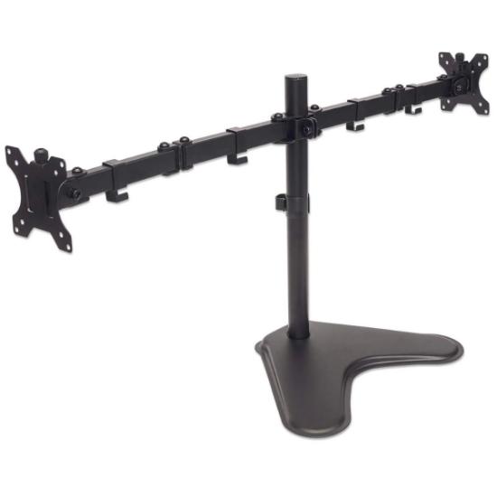 Stalak za monitor MANHATTAN 461559 , za dva monitora, stolni, 13" do 32", crni