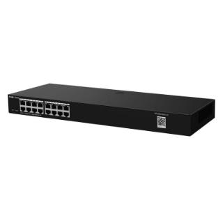Switch RUIJIE-REYEE RG-ES216GC V2, 10/100/1000 Mbps, 16-port, 19" rack mount, crni
