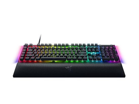 Tipkovnica RAZER BlackWidow V4, mehanička, Green switch, RGB, HR/US Layout, črna, USB
